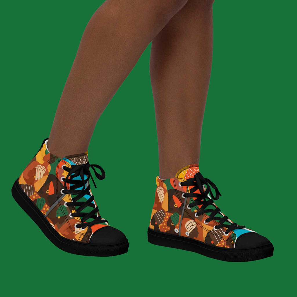 Crowned Silhouette High Top Canvas Shoes