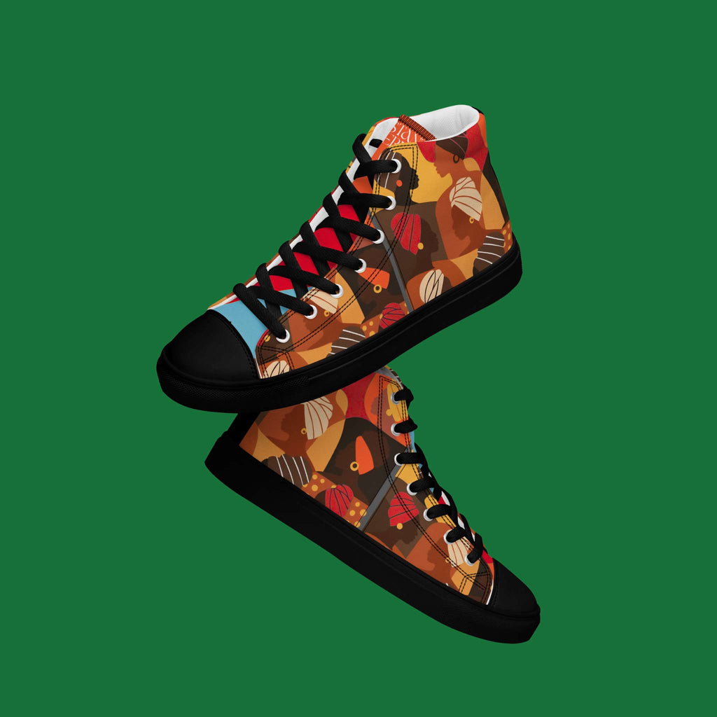 Crowned Silhouette High Top Canvas Shoes